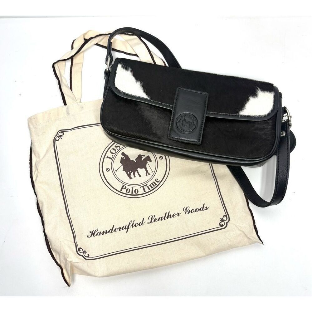 Elegant Black and White Leather Shoulder Bag